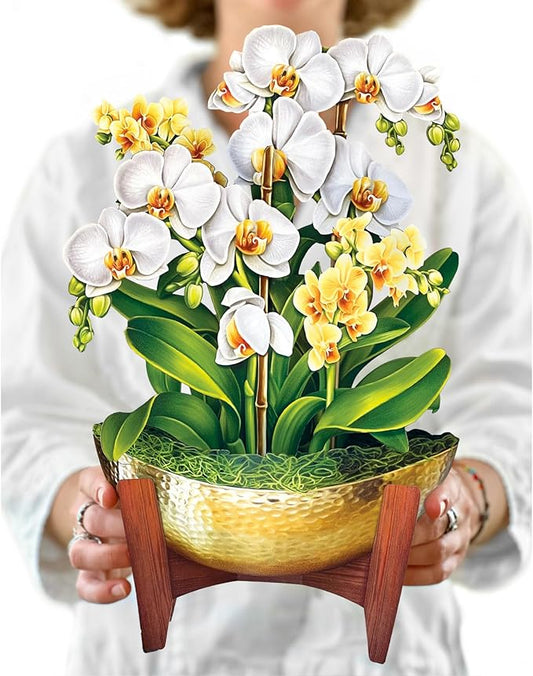 Freshcut Paper Pop Up Cards, Serenity Orchid, 12 Inch Life Sized Forever Flower Bouquet 3D Popup Greeting Card, Birthday Cards, Get Well Gifts, Blank Notecard & Envelope