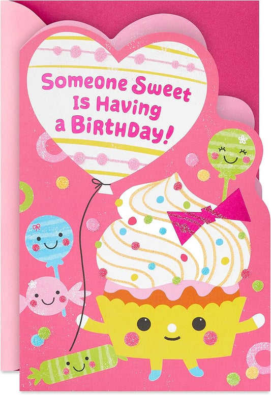 Hallmark Birthday Card for Girls (Cupcake and Candy Stickers)