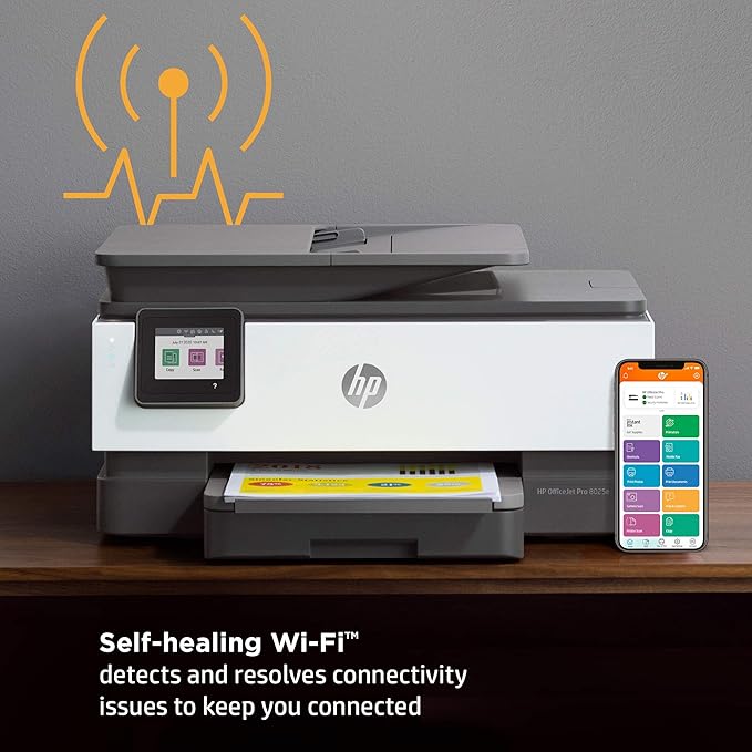 HP OfficeJet Pro 8025e Wireless Color All-in-One Printer with bonus 6 free months Instant Ink with HP+ (1K7K3A), Gray