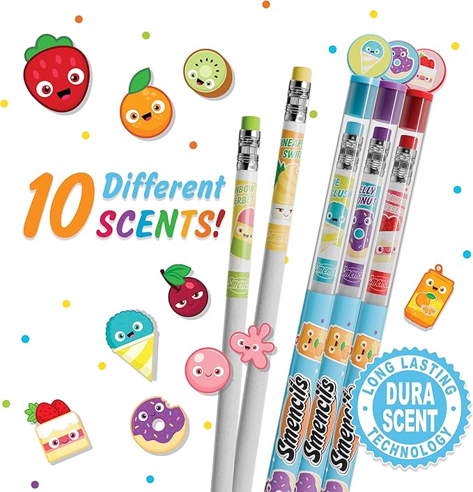 Graphite Smencils (2 Pack) - HB #2 Patented Gourmet Scented Pencils, 10 Count, Gifts for Kids, School Supplies