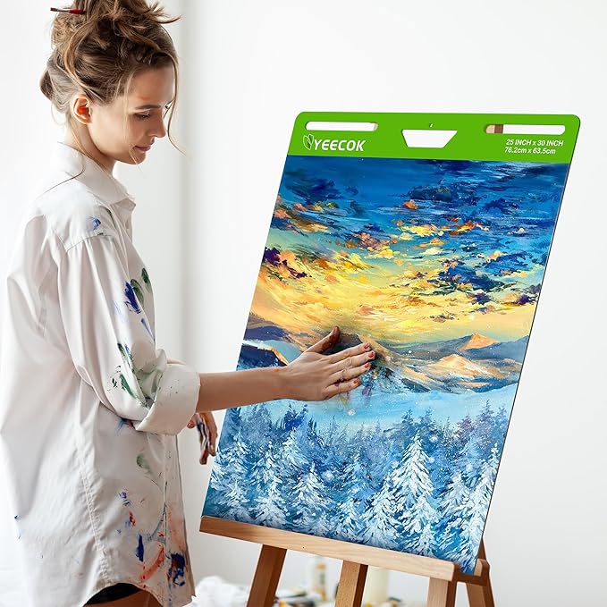 Sticky Easel Pad 25 in x 30 in, 30 Sheets/Pad, 4 Pads/Pack, Sticky Flip Chart Paper for Teachers, Super Sticking Power & Bleed-Resistant