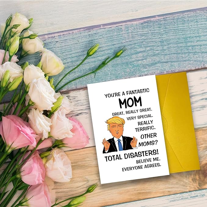 UUEFKTN Funny Birthday Card for Mom Grandma, Funny Happy Mother's Day Card Gift for Mom Stepmother Grandma Women Her, Humor Mother Birthday Gift From Son Daughter, Mum Bday