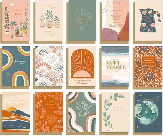 American Greetings 15-Count Thinking of You Card Assortment with Envelopes and Seals (Happy Thoughts)