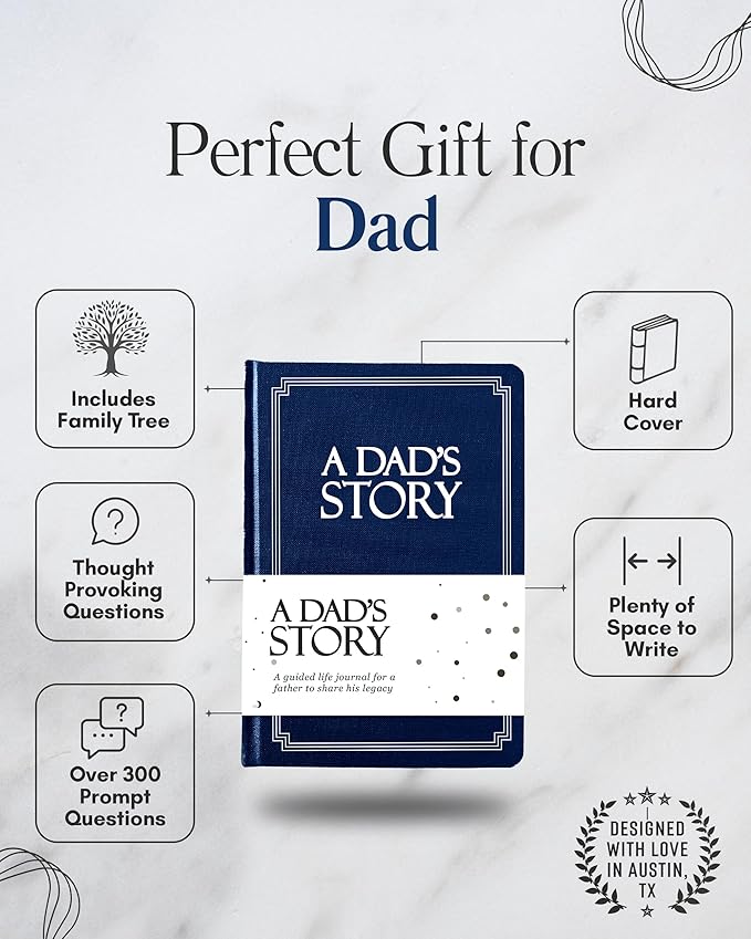 Dad's Life Story Journal (Hardcover): A Meaningful Keepsake for Dad to Share His Journey and Memories, Book Includes 250+ Prompt Questions, Sentimental Gifts for Father's Day, Birthday & Christmas