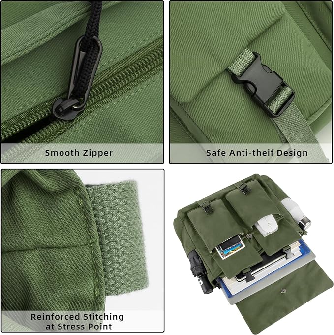 Lovvento Shoulder Messenger Bag for Men - Women Laptop Bag 15.6 inch Satchel Bags Mens Canvas Crossbody Tote Bags