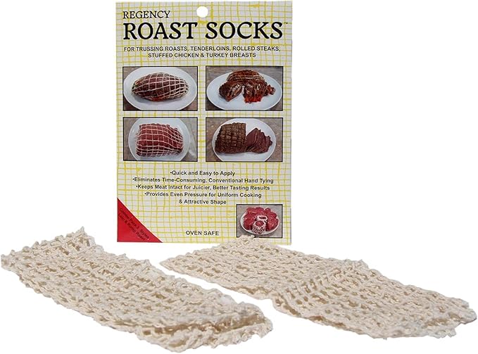 Regency Wraps Roast Sock, Elasticized Twine Tube For Forming Meat, Stuffed Chicken Breast, and Tenderloin, Cooking Made Simple, Perfect for Holidays, Christmas, and More, Natural, Pack of 2
