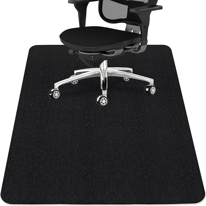 Sycoodeal Office Chair Mat,Computer Gaming Desk Chair Mat for Hard Wood & Tile Floor,Large Anti-Slip Floor Protector Rug,Anti-Slip Home Chair Mat,Easy to Clean,48" X 36" Black