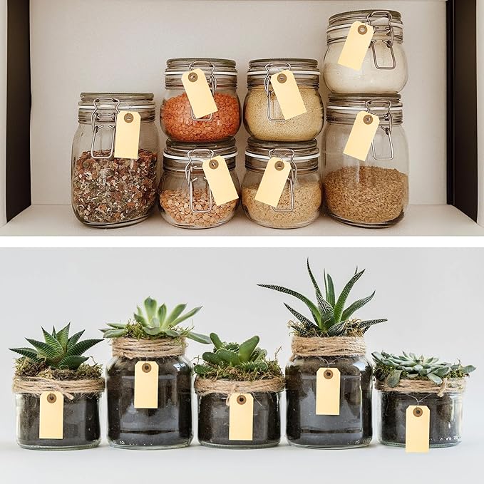 Perco Manila Shipping Tags with Metal Wire #1 2 3/4 x 1 3/8 (7x3.5 cm) Pack of 500