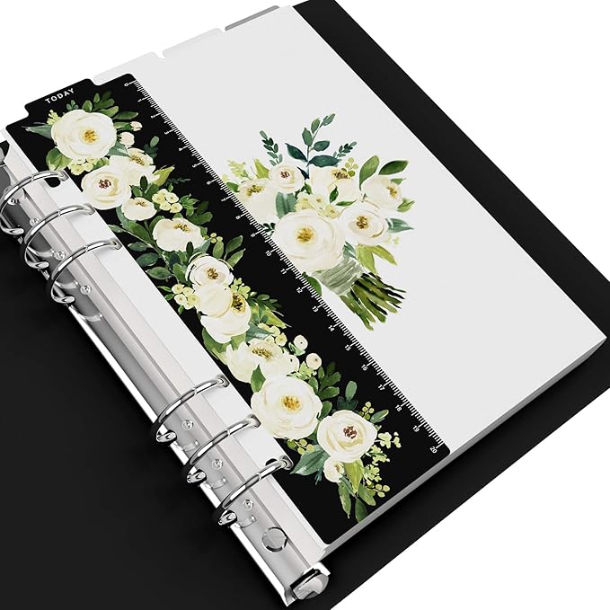 Discagenda Rosa Blanca Today Marker Ruler and Dividers Set for Planner Personal Organizer, Ringbound A5 (5.8x8.3in)