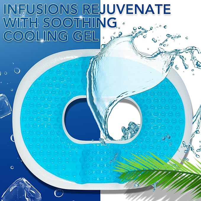 Lumbar Support Pillow for Office Chair Car, Gaming Chair Lower Back Pain Relief Memory Foam Cushion with 3D Mesh Cover Ergonomic Orthopedic Back Rest Cooling Gel Donut Pillow