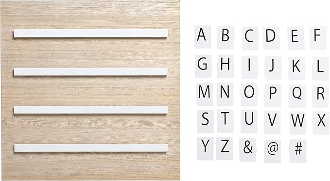 Pearhead Natural Wood And Black Felt Classic Letter Board Set, Includes 294 White Letters, Modern Reusable Message Board