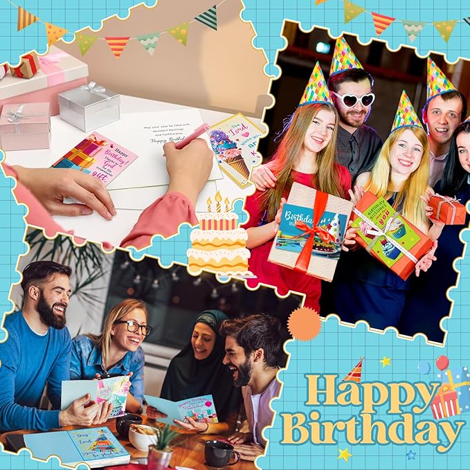 120 Pack Religious Christian Birthday Cards Bulk with Scripture Bible Verse 4.5 x 6.2 Inch Assorted Christian Blessings Greeting Cards for Birthday with Envelopes and Stickers (Bright Style)