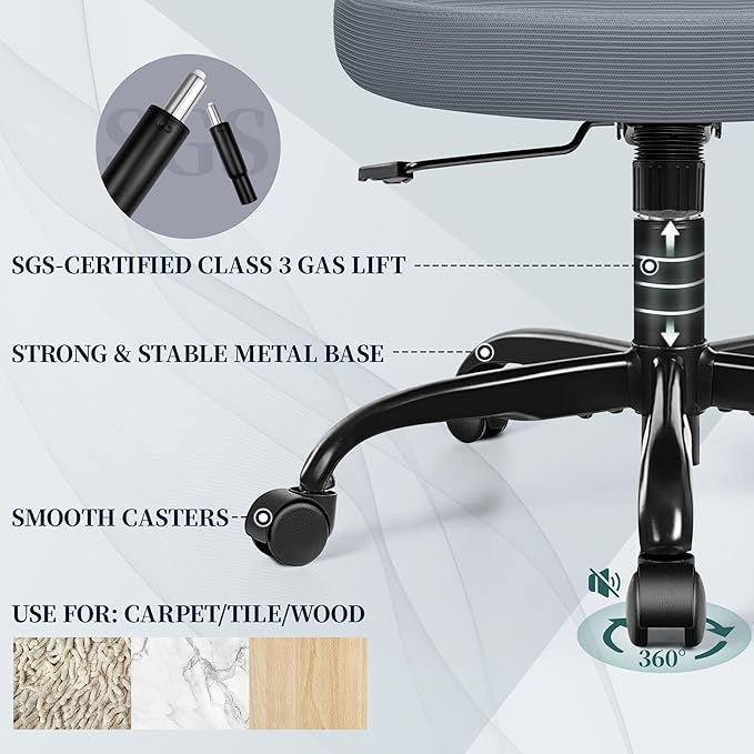 FelixKing Office Chair, Ergonomic Desk Chair with Adjustable Height and Lumbar Support Swivel Desk Computer Chair with Flip up Armrests for Conference Room (Dark Gray)