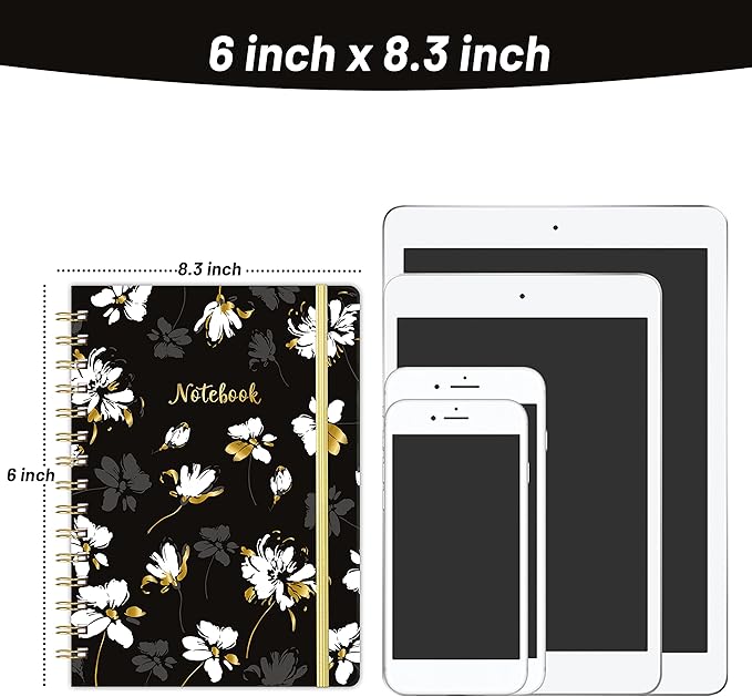 Frasukis Ruled Notebook/Journal - Lined Journal with Premium Thick Paper, 8.5" X 6.4", College Ruled Spiral Notebook/Journal, Banded with Exquisite Inner Pocket