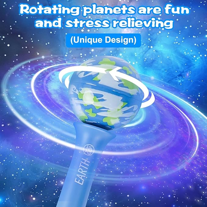 Rotating Gel Ink Rollerball Earth Pen, 1.0mm Black Nib, Students Decompress the Rotary Pen,with Quick-Drying Ink Suitable for Schools, Offices