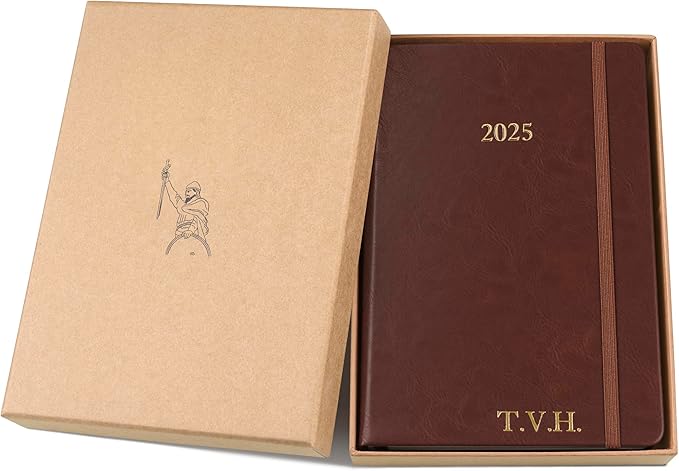 Wykeham's Executive 2025 Daily Journal Planner – Customization Available (Personalized Conker, 8.5"×5.5")