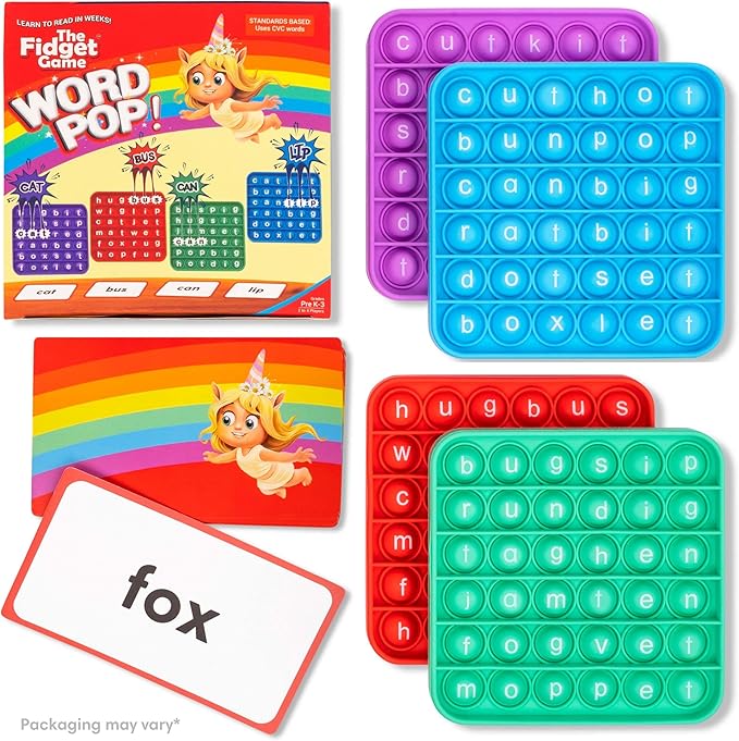 Word Pop, CVC Words - Learn to Read in Weeks - Multisensory Reading & Phonics Interactive Game Ideal for Pre Kindergarten to 1st Grade (Packaging May Vary)