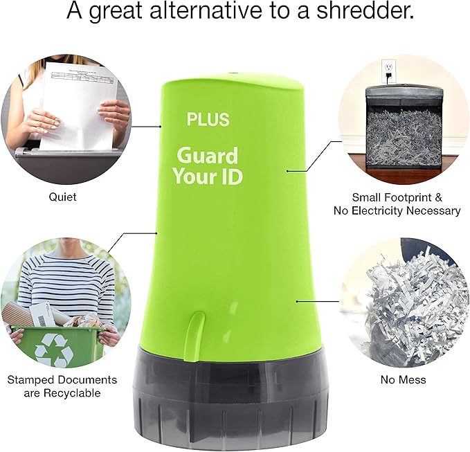 Protect Your Identity with Guard Your ID Stamp Roller - Advanced Confidential Security Tool for Personal Document Guard and Data Safeguard (Regular 3-Pack, Green)