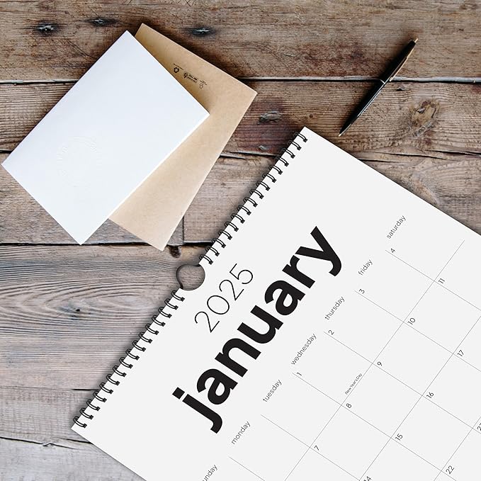 Wall Calendar 2025-2026, 18 Months, Runs From January 2025 to June 2026, 17" x 12" Large Wall Calendar with Hanger, Thick Paper and Spiral Binding. Simple and Stylish Aesthetic Design.