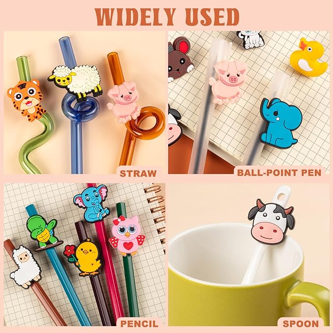 WDAHDHP Pencil Toppers Bulk for Kids, 50Pcs Cute Pencil Clip Topper Pencil Charms Classroom Prizes School Rewards for Students