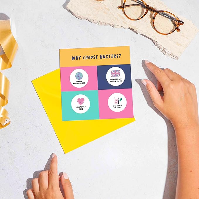 Huxters Funny Birthday Card for Him Men and Her Women Enjoy being Old Letter - Fun Joke Greeting Card for Dad Brother Uncle Mom Sister Auntie - - 17 by 12cm (Aging Pardon)