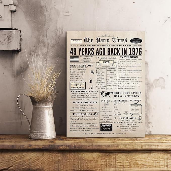 Happy 49th Birthday Card for Women Men, Funny 49 Year Old Birthday Gifts Card for Husband Wife Him Her, Retro 49th Bday Decorations