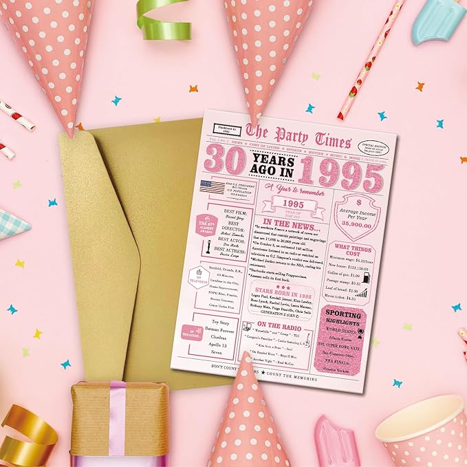 30th Birthday Decorations for Her，30th Birthday Gifts for Women，30 Bday Card，30 Year Old Bday Gifts for Wife Daughter Sister Girlfriend Family Friends Bestie Coworker