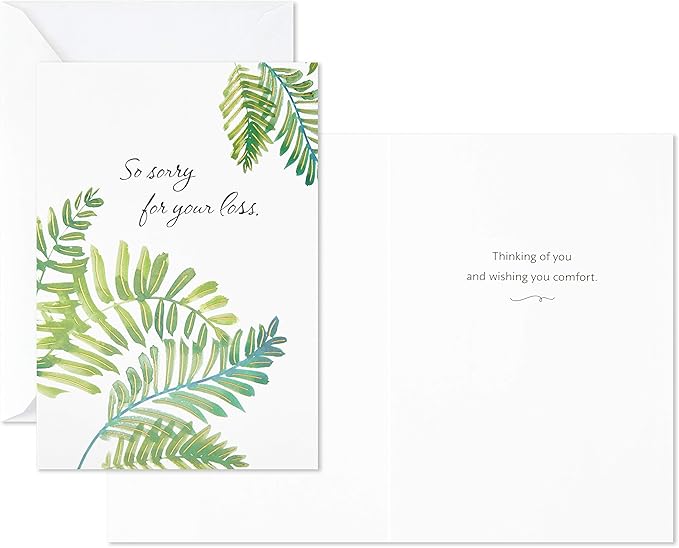 Hallmark Sympathy Cards Assortment, Watercolor Nature (12 Assorted Thinking of You Cards with Envelopes)