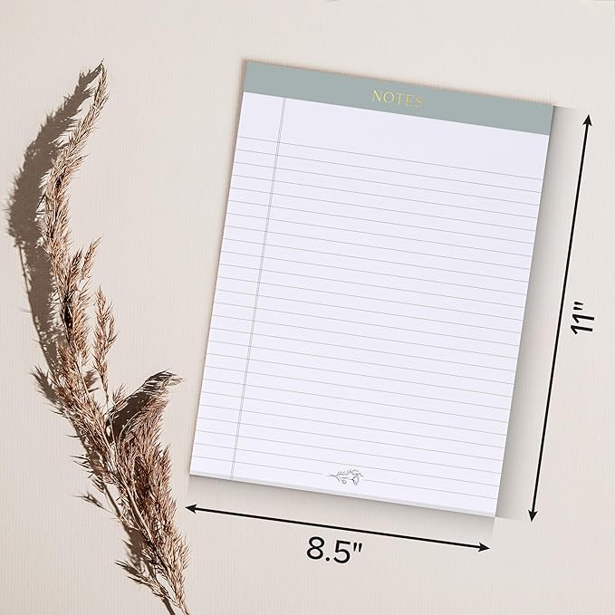 ZICOTO Aesthetic Note Pads Set Of 5 - Quality 8.5 x 11 inch Lined Legal Pads For Women Or Men - The Perfect Writing Notepads and Office Desk Supplies to Easily Organize Your To-Do Lists