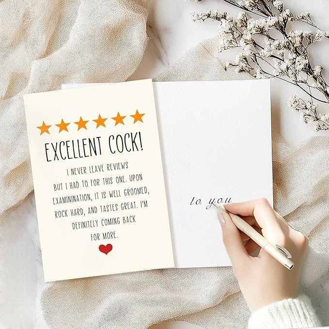 Funny Birthday Card for Husband from Wife, Humor 5-Star Greeting Card for Men, Birthday Gift for Him, Unique Birthday Decorations & Gifts for Men, Valentines Day Cards