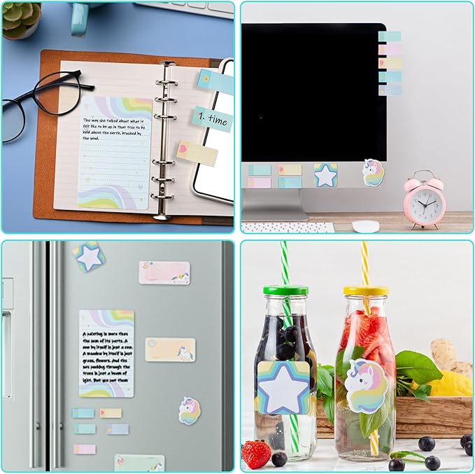 I Just Really Like Magic Horse Sticky Notes Set, 550 Sheets, Cute Magic Horse Self-Stick Notes Pads Animal Divider Tabs Bundle Writing Memo Pads Back to School Office Supplies Small Gift