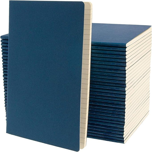 Simply Genius A5 Notebooks for Work, Travel, Business, School & More - College Ruled Notebook - Softcover Journals for Women & Men - Lined Note Books with 92 pages, 5.5" x 8.3" (Navy, 30 pack)
