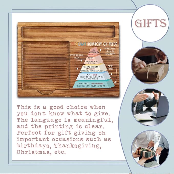 vizuzi Maslow's Hierarchy of Needs Sticky Note Holder, Maslow Needs Decor, Therapy Office Decor, School Counselor Psychologist Mental Health DBT Self-Stick Note Pad Holders ZSS47