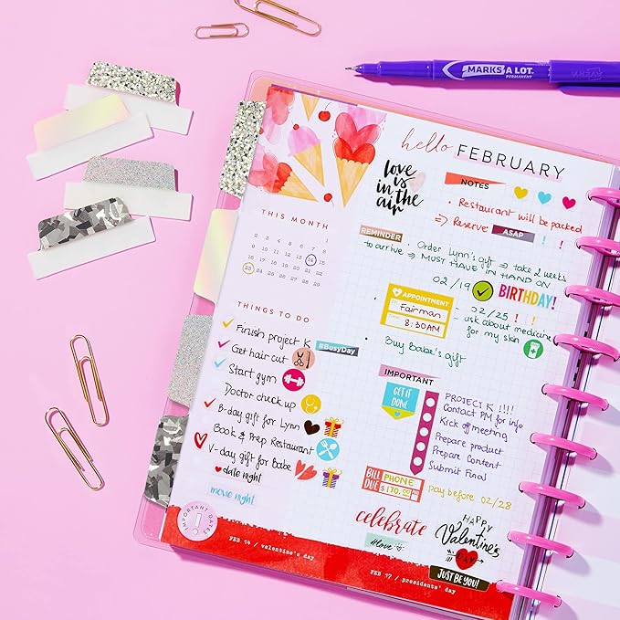 Avery Ultra Tabs Luxe Collection, 2.5" x 1" Margin Tabs, Holographic Iridescent Designs, 16 Repositionable Page Tabs (74179)