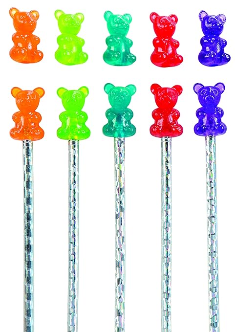 Raymond Geddes Gummy Bear Scented Pencil Toppers - Pack of 24 - Fun and Colorful School Supplies for Kids