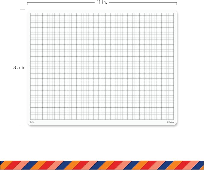 Notsu Graph Notepads 8.5 x 11 inch, 2 Pack | Minimalist Graphing Memo Mouse Pads with Premium Thick Paper, Letter Size