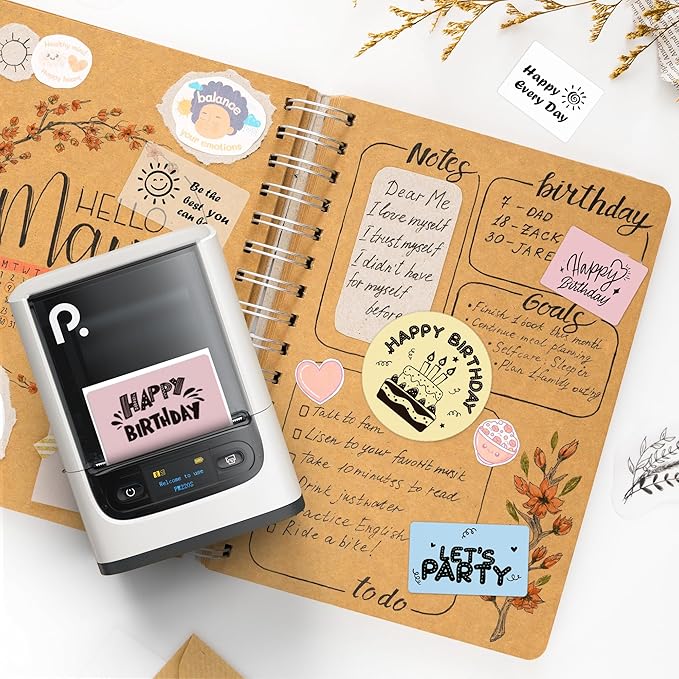 POLONO Thermal Labels for PM220S Label Maker, 1.57"x1.18" (40x30mm), Multi-Purpose Thermal Sticker Label Tape, Self-Adhesive Thermal Paper for Home, Office, 230 Labels/1Roll, Clear