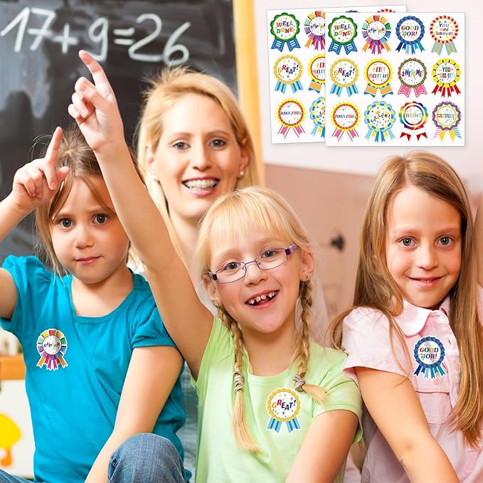 Reward Stickers Badge Designs,2.4×1.8 Inch Reward Labels Use on Classroom,Outdoor Sports Game,Party,Home,Encourage Stickers（264pcs,1bag）