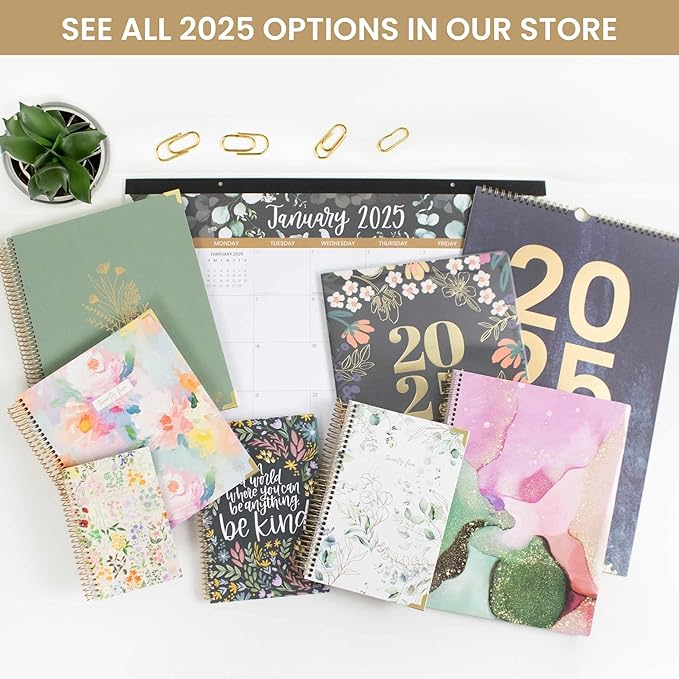 bloom daily planners 2025 Calendar Year Monthly Hanging Wall Calendar (January 2025 through December 2025) - Large 11” x 17” - Watercolor