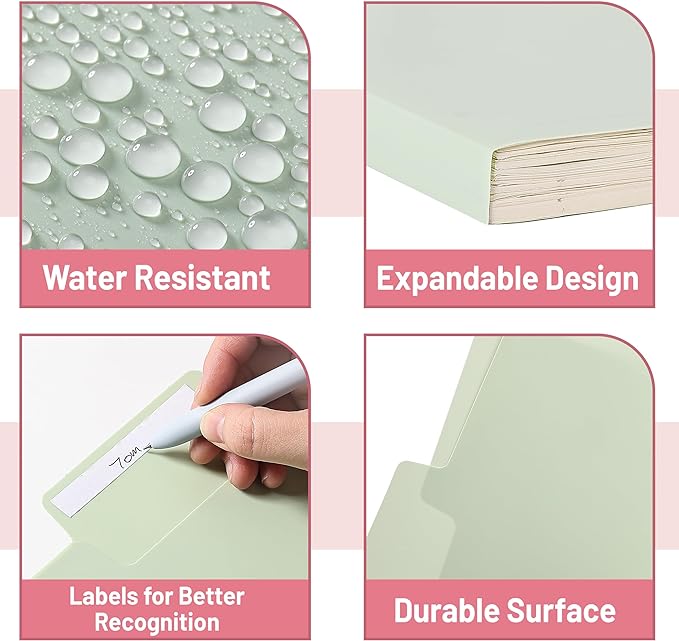 Mr. Pen- Poly File Folders, 1/3 Cut Tab, 6 Pack, Morandi Colors, Letter Size, Colored File Folders, Letter File Folders, Color Folders, Office File Folders, Office Supplies File Folders, File Folder