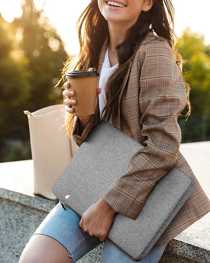 Inateck 360° Protective Laptop Bag with Accessory Bag, Compatible with 14-inch MacBook Pro/Max M4 M3 M2 M1 2021-2024, Gray