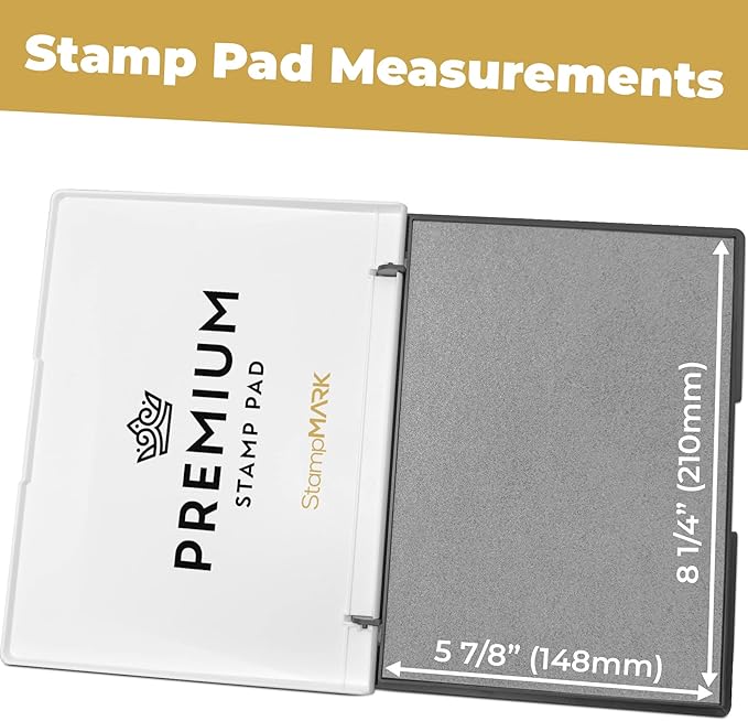 Premium Stamp Pad Extra Large Size 6" x 8" - for Traditional Rubber Stamps - Felt Pad Gray Color