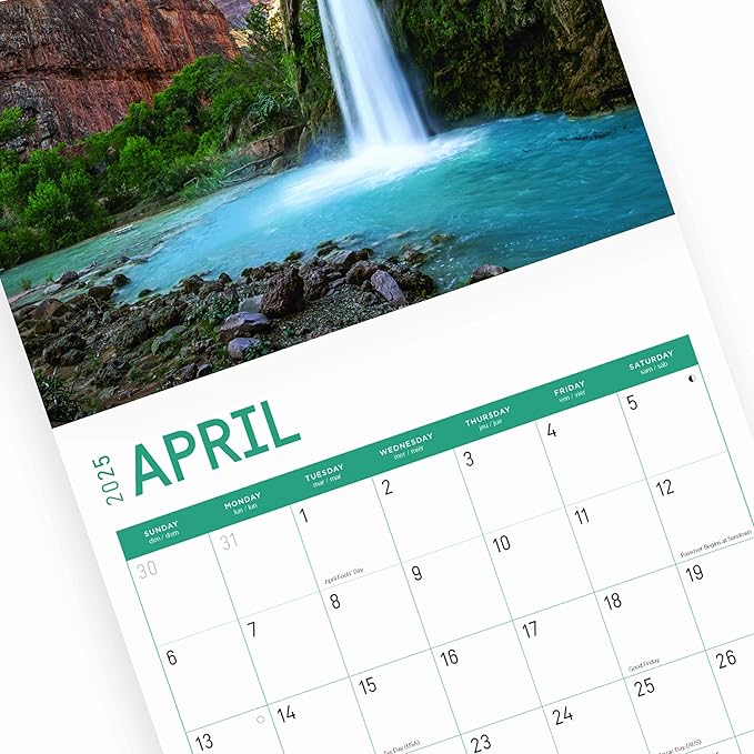 2025 Grand Canyon Monthly Wall Calendar by Bright Day, 12 x 12 Inch National Park Scenic Photography