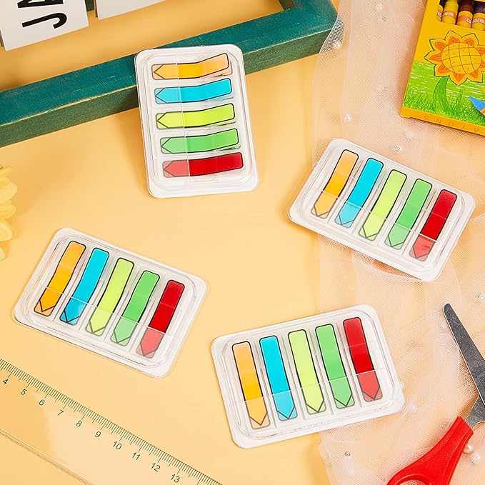 Teling 2000 Pcs Arrow Flags Arrow Tabs Flags Sign Here Tabs Arrow Stickers 5 Colors Sticky Flags Arrow Sticky Notes with Dispenser Easy to Post for Notary Books Paper