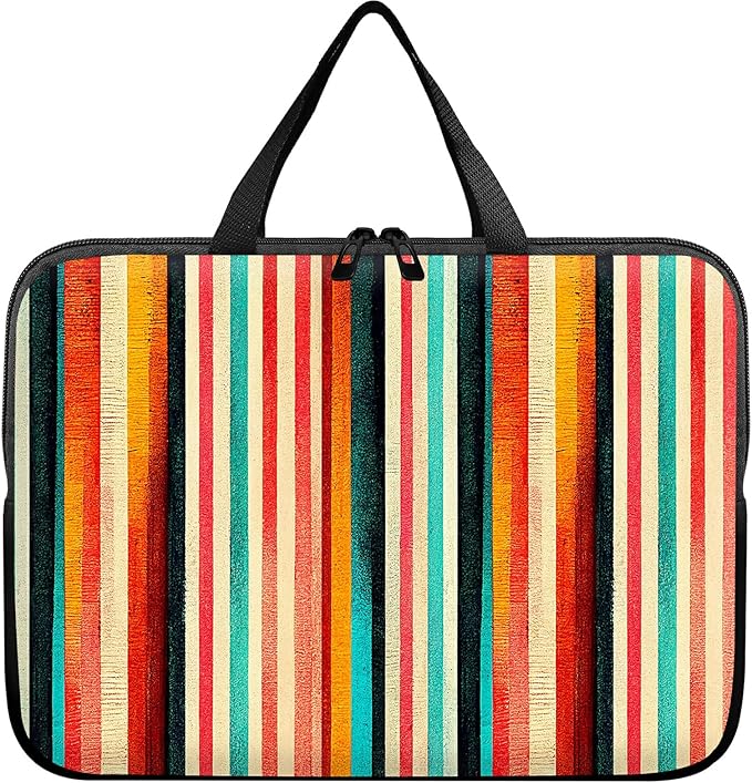 Universal Laptop Sleeve Tablet Case 12 inch, Colorful Vertical Stripes Slim Carrying Case Durable Handbag Travel Laptop Bag for Surface Pro 9 8 7/Laptop Go 2 3, MacBook Air 11/12