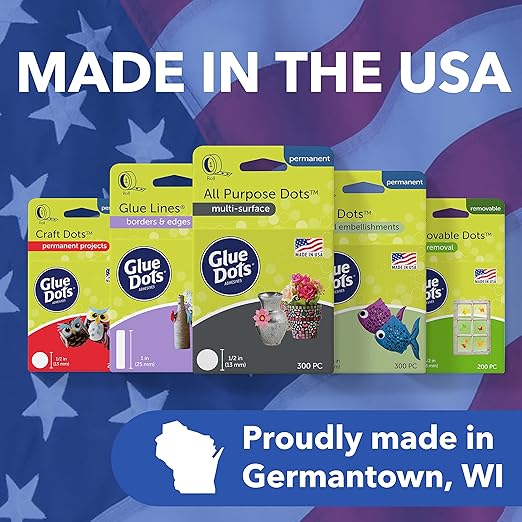 Glue Dots Double-Sided Removable Dots, 1/2'', Clear, 3 Pack includes 3 rolls of 200 (600 total dots)