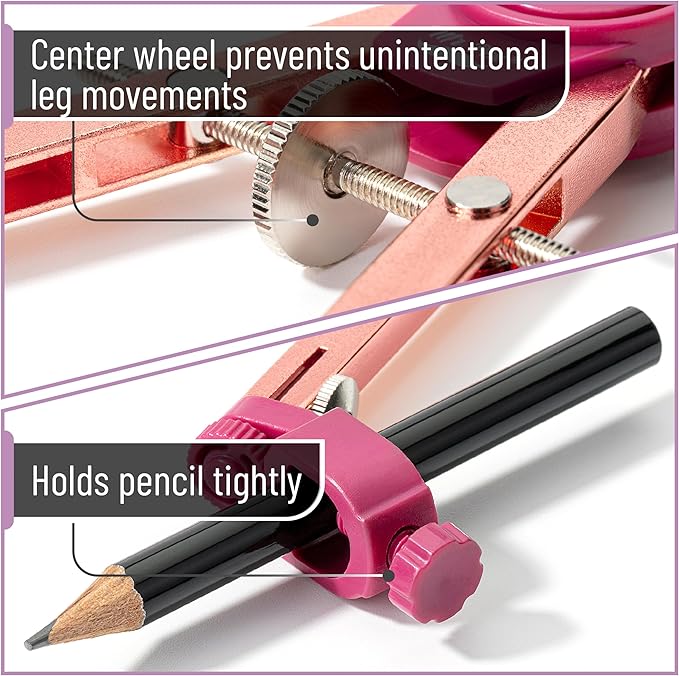 Mr. Pen- Compass for Geometry, Rose Gold, Compass with Pencil, Drawing Compass Drawing Tool, Math Compass, Drafting Tools, Drawing Tools, Geometry Compass, Circle Drawing Tool, Geometry Set