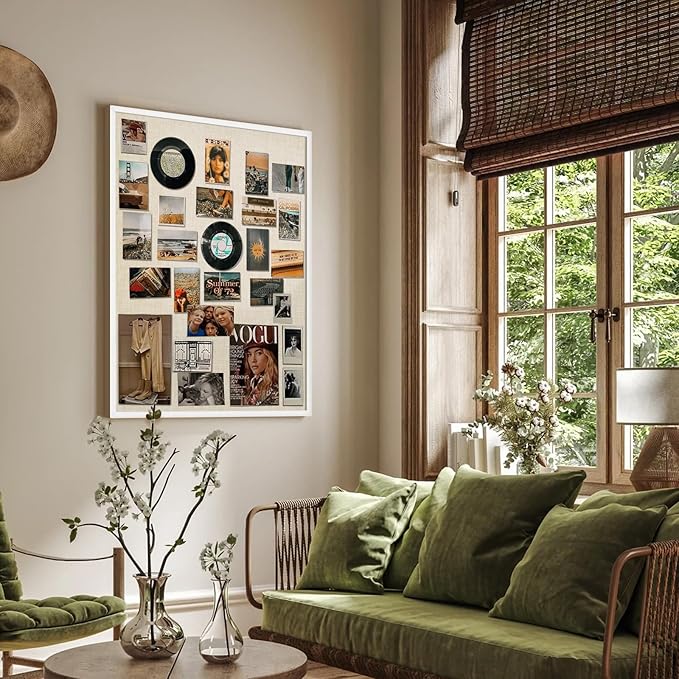 Miratino Large Bulletin Board, 36 /inchesx 24/inches White Cork Boards for Walls with Frame, Pin Display Board Vision Board for Home School Office Decor