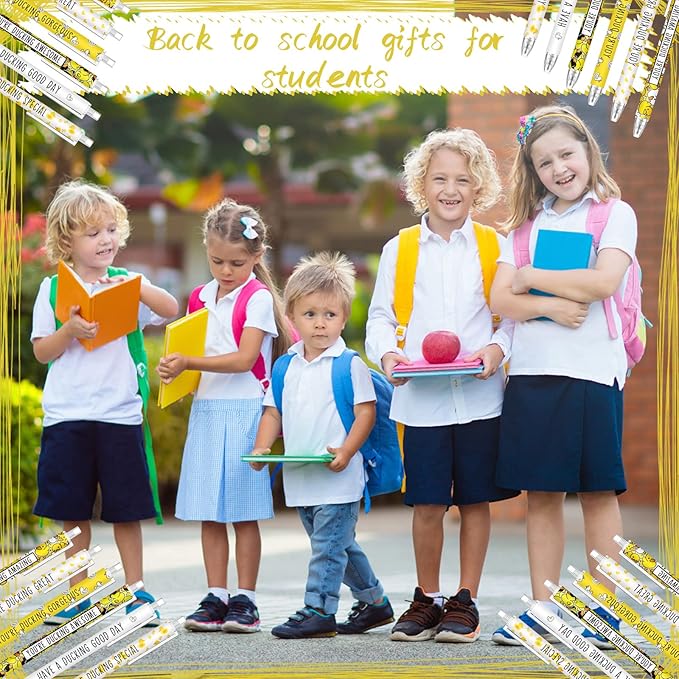 Jetec 30 Pcs Duck Pens Gifts Inspirational Cute Ballpoint Pens Bulk Motivational Employee Appreciation Gifts Black Ink for Duck Lovers Thank You Coworkers