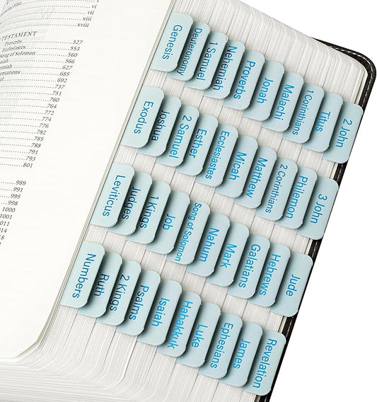 Mr. Pen- Bible Tabs, 75 Tabs, Light Dusty Blue, Blue Foil Lettering, Laminated Bible Tabs for Women and Men, Mr Pen Bible Tabs for Study Bible Index Tabs, Bible Book Tabs, Bible Labels Tabs